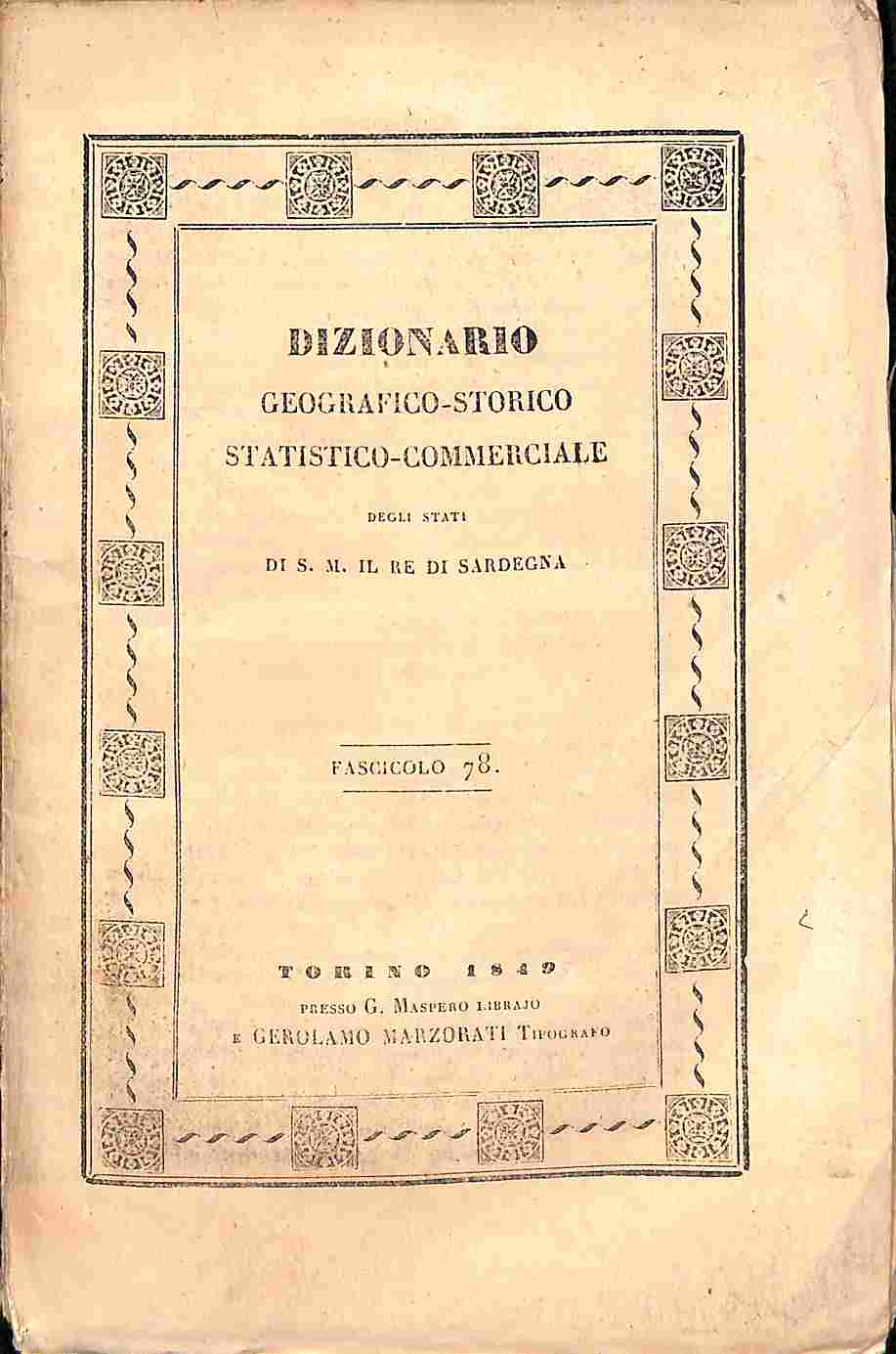 DIZIONARIO GEOGRAFICO STATISTICO COMMERCIALE DEGLI STATI DI S.M. IL RE DI SARDEGNA  3 VOL